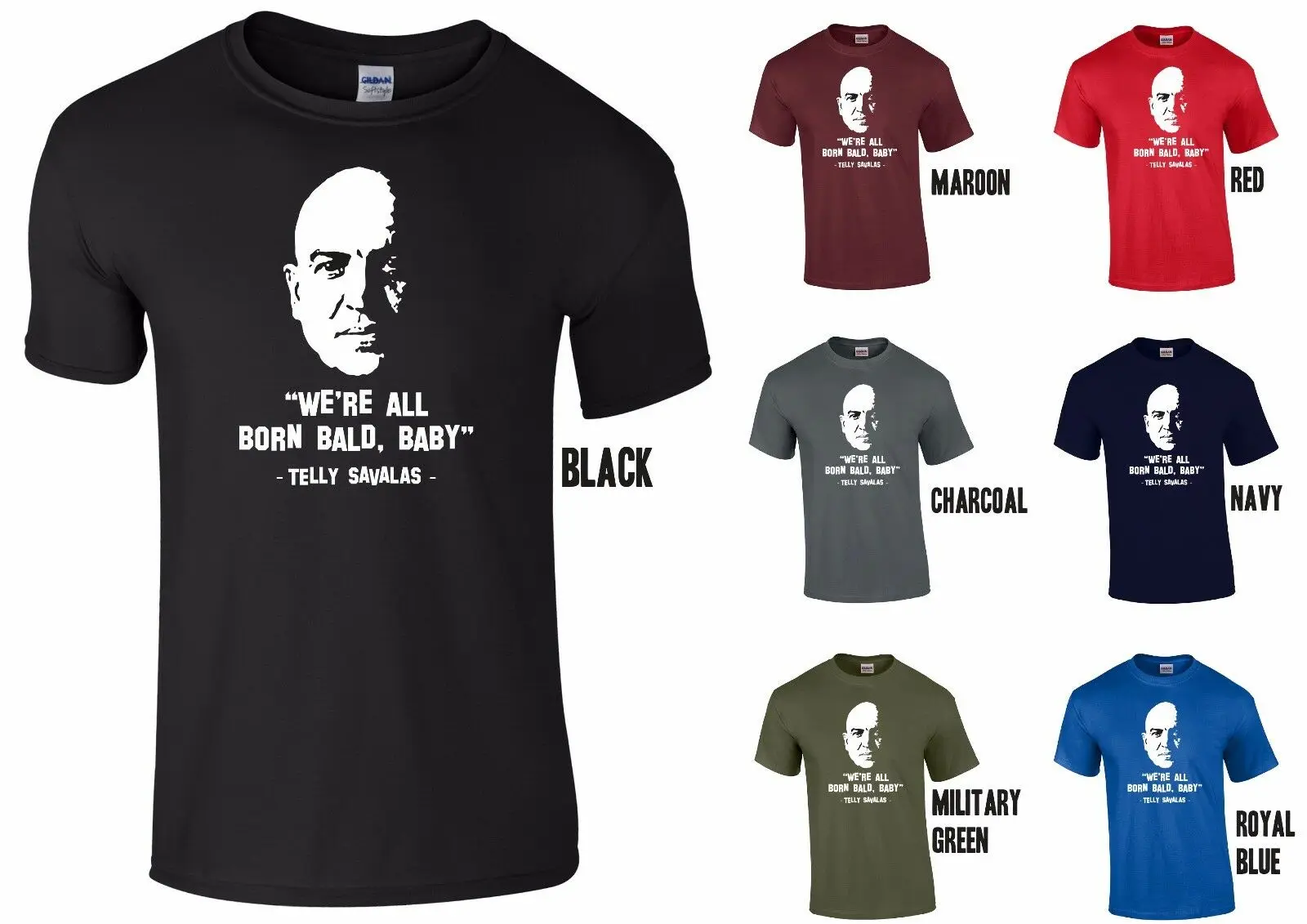Weare ALL BORN BALD BABY-TELLY SAVALAS Футболка-KOJAK Забавный подарок на день отца | Мужская одежда