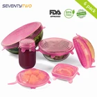 Эластичные силиконовые крышки для пищевых продуктов, 100%, 6 шт.