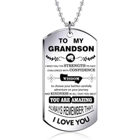 meaningful dog tag necklace for boy and mento my grandson from grandpa and grandma stainless steel necklace inspirational gifts