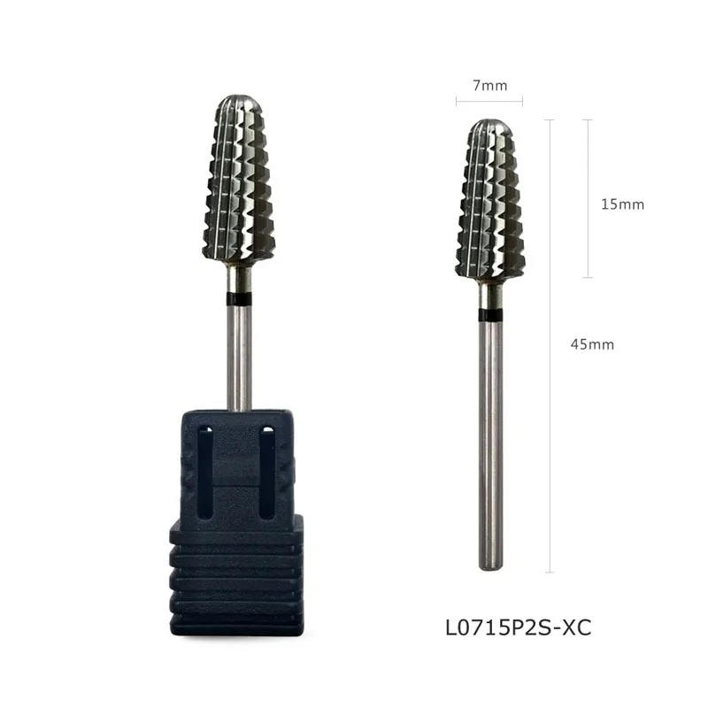 L0715P2S-XC HYTOOS двустороннее твердосплавное сверло для ногтей 3/3" роторная фреза для маникюра аксессуары для ногтей Инструменты - Цвет: L0715P2S-XC