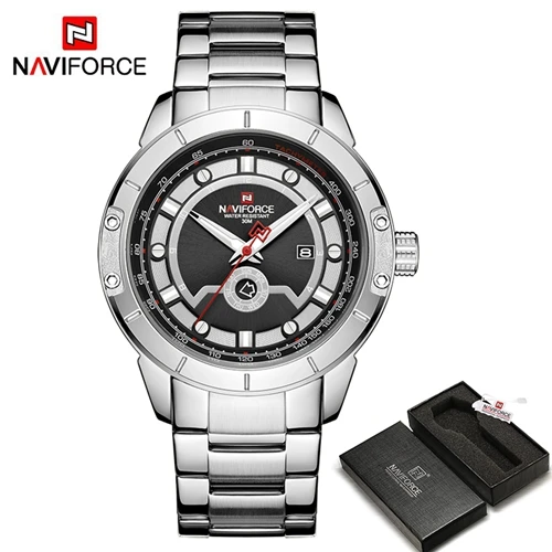NAVIFORCE Роскошные брендовые наручные часы мужские модные деловые Часы повседневные спортивные водонепроницаемые золотые часы мужские часы Relogio Masculino - Цвет: SWBOX