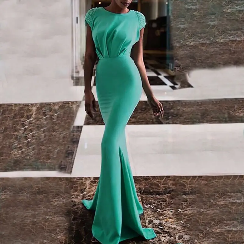 Элегантное Длинное Вечернее Платье с открытой спиной простое черное вечернее