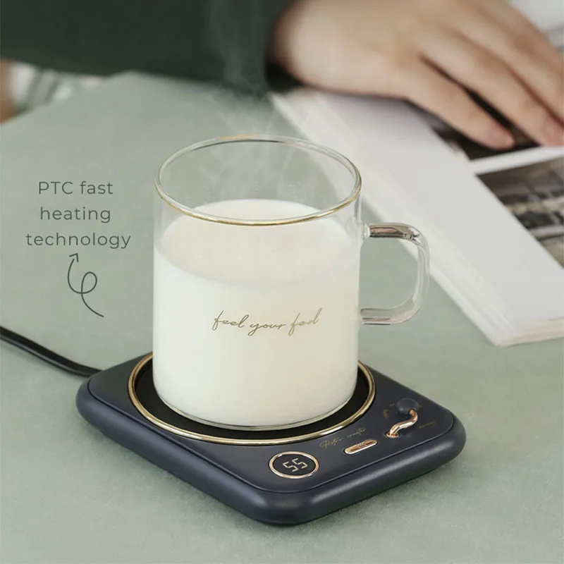 

Retro Coffee Cup Warmer with Timer Hiqh Quality Coffee Mug Warmer Plate for Cocoa Tea Water Milk Birthday Christmas Gift