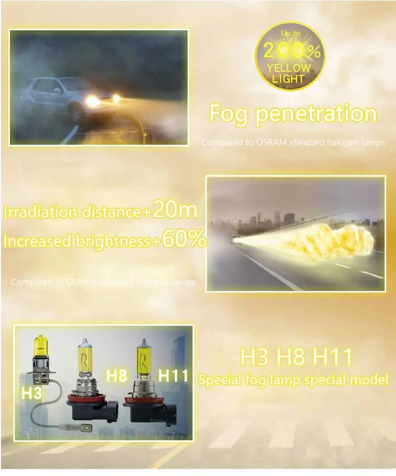 OSRAM противотуманный выключатель H16 2600K 12V 19W желтый цвет головной светильник автомобильные лампы Противотуманные фары+ 60% светильник+ 200% 62219FBR(двойной
