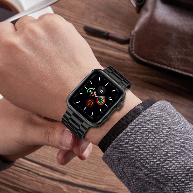 Ремешок из нержавеющей стали для apple watch band 44 мм 40 42 38 металлический браслет iwatch