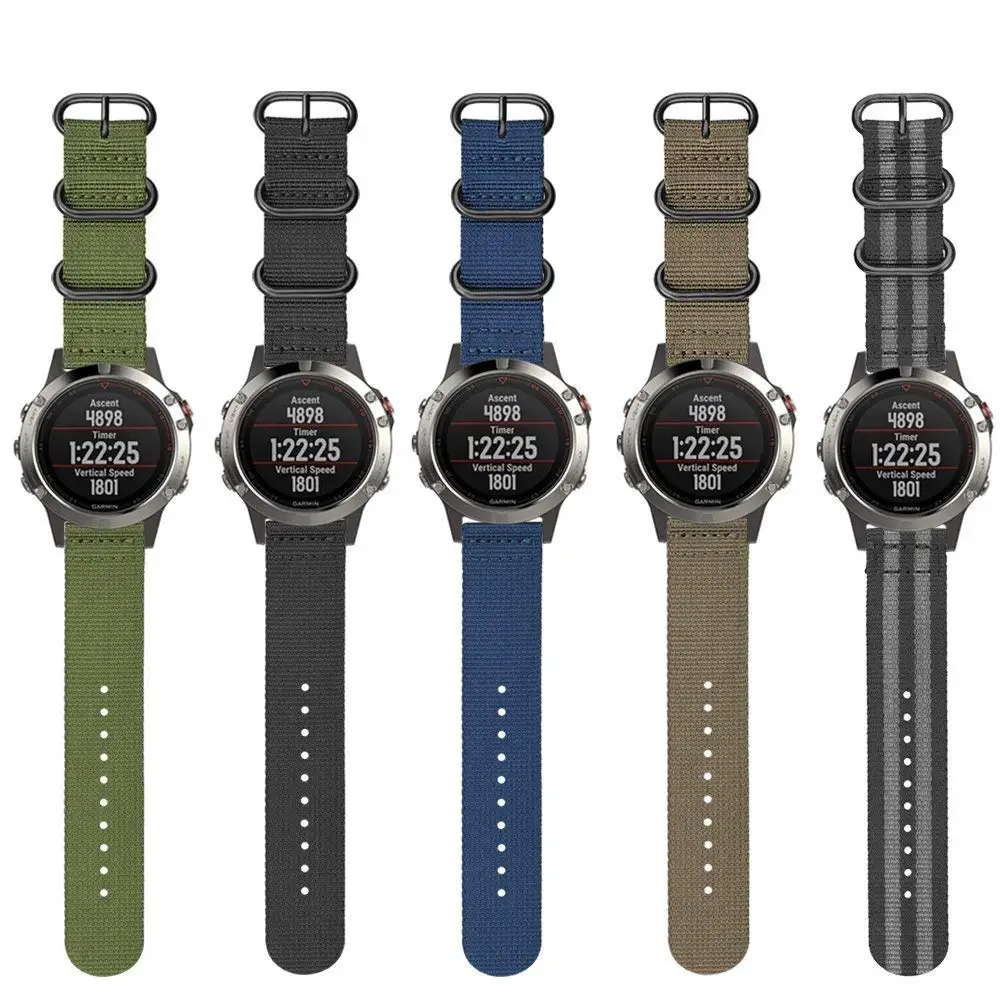 22mm Premium Nato Nylon Strap Watch Band For Garmin Fenix 7 6 5 EPIX Instinct 2 MARQ Descent G1 Forerunner 935 945 Smart Watch