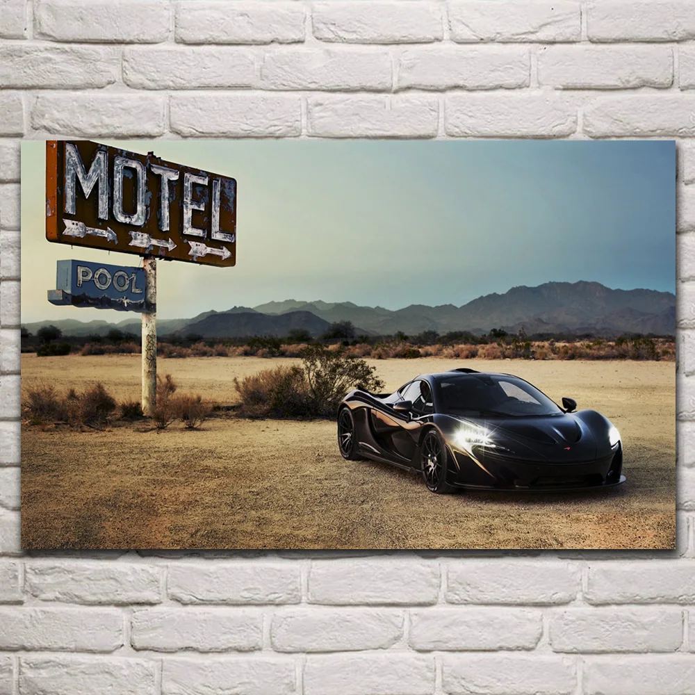 

Awesome p1 desert twilight supercars black sport car fanart fabric posters on wall picture living room home decoration art KQ815