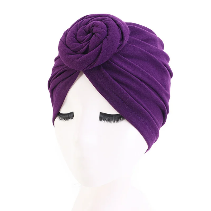 

Donut Turban Caps for Women Chemo Hat Islamic Cotton Headscarf Hat Female Headband Turbans Muslim Cap Chemotherapy Cap