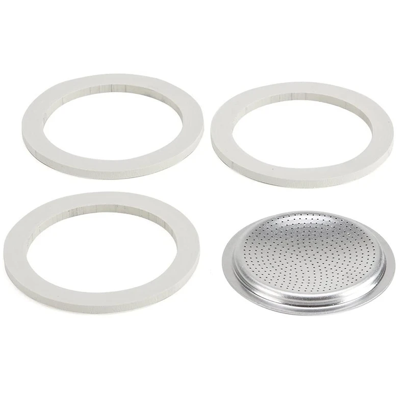 

Yishi Coffee Maker Accessories,3 Gaskets and 1 Filter for Aluminum Coffee Pot 1 Cup