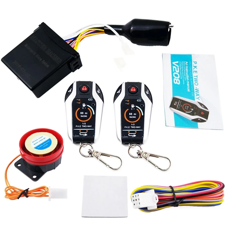 12V Motorcycle Anti-Theft Two-Way Alarm with Automatic Locking To Unlock A Key Start the Flameout Function Protect Eng | Автомобили и