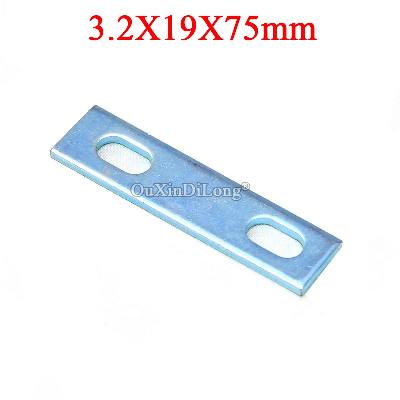 

New 50PCS 3.2X19X75mm Flat Straight Furniture Corner Braces Board Frame Shelf Fixed Brackets Furniture Reinforced Connectors