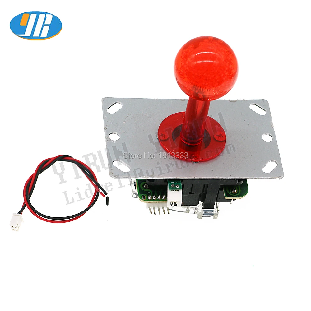 Красный Jamma аркадный джойстик 12 В с подсветкой светодиодный джойстик SANWA 5pin Тип джойстик боевой рокер - Цвет: Красный