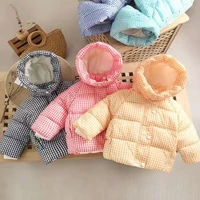 2021 new autumn winter childrens warm cotton jackets girls clothes kidsbabys lattice coats korean style for boys outerwears