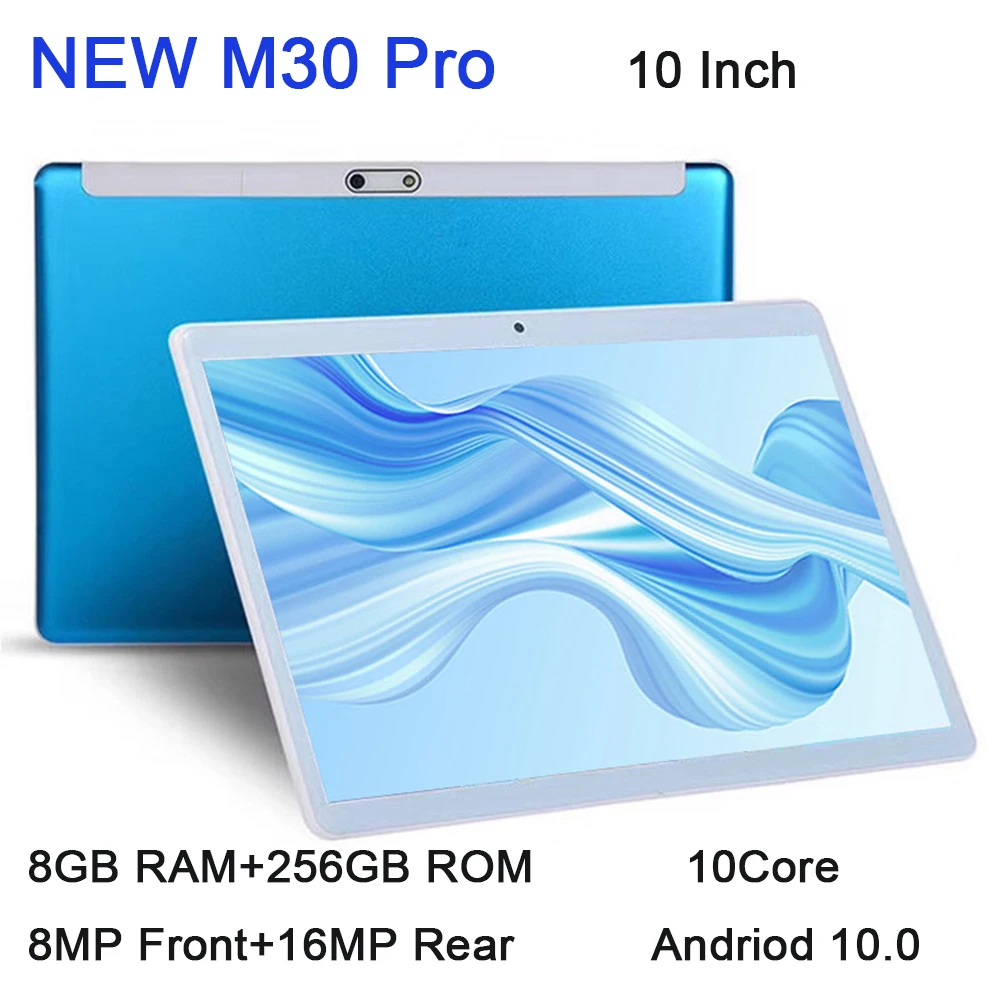 

2021 New 10.1 Inch Tablet Android 10.0 Tablets 8GB RAM 256GB ROM 4G Phone Call 10 Core Tablette Bluetooth Wi-Fi Tablete PC