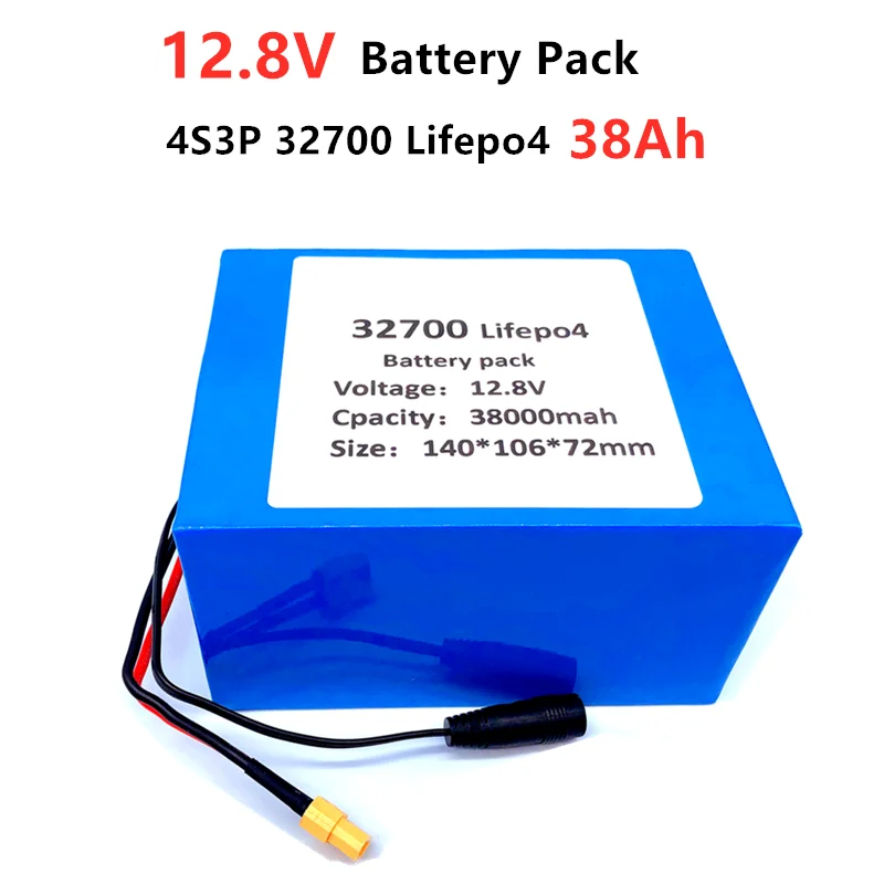 

32700 Lifepo4 Battery Pack 4S3P 12.8V 30Ah 4S 40A 100A Balanced BMS for Electric Boat and Uninterrupted Power Supply 12V
