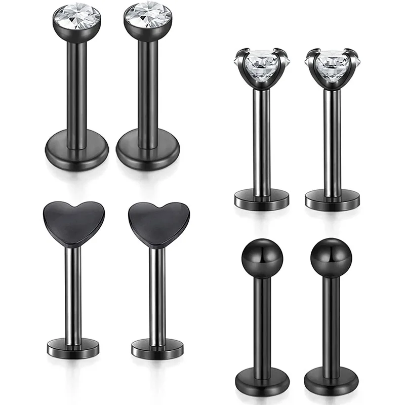 Серьги гвоздики Вперед с завитками 16 г 8 мм ушной хрящ серьги штанги ювелирные