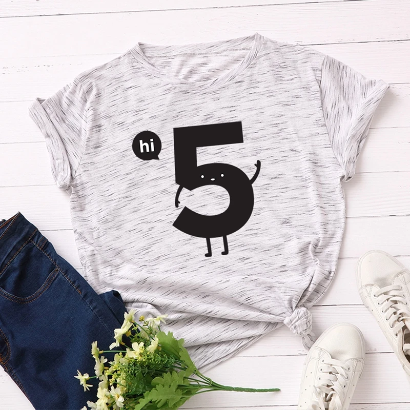 

Women Cotton Plus Size T-Shirt Graphic Tee Summer Tops Short Sleeve Tees Top Letter Hi Print T Shirts Oversize Girl Tee Shirts