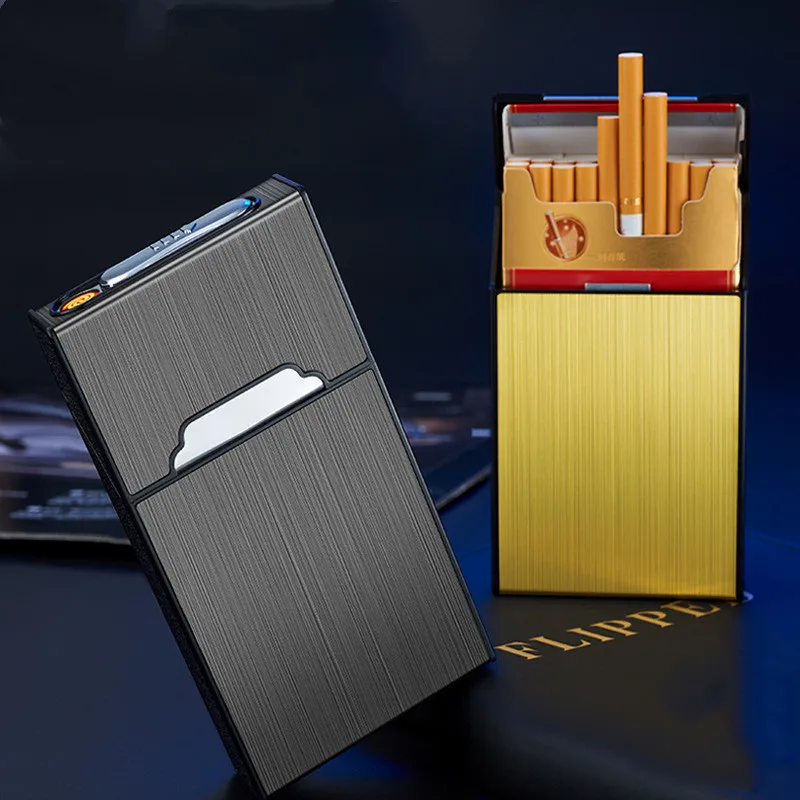 

Women's And Men's Cigarette Box Lighters Can Be Loaded With 20 Sslender Cigarettes USB Charging Lighters Cigarette Box Gadgets