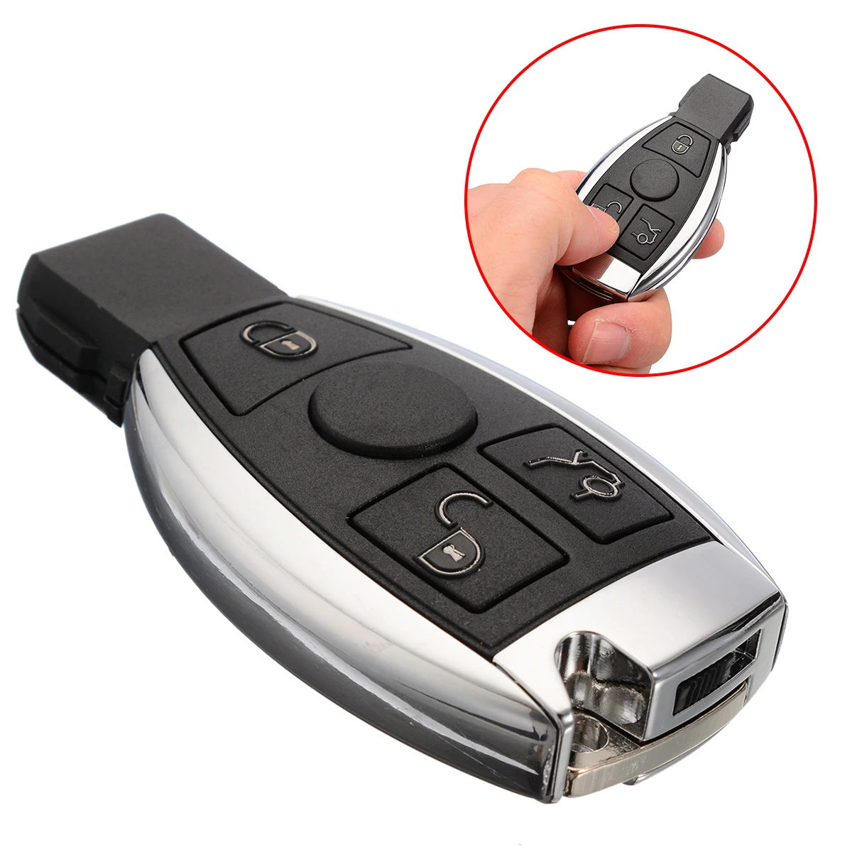 3 кнопки дистанционный ключ брелок от машины 433 МГц NEC и BGA с чипом для замены Mercedes