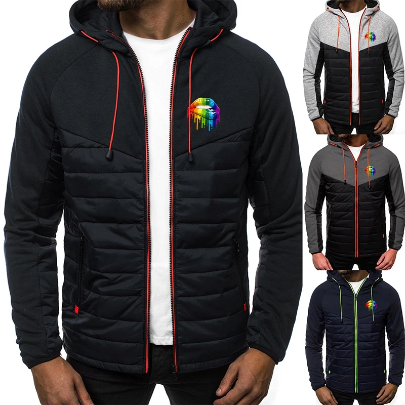 Мужской повседневный костюм из куртки на молнии и брюк спортивный двух предметов