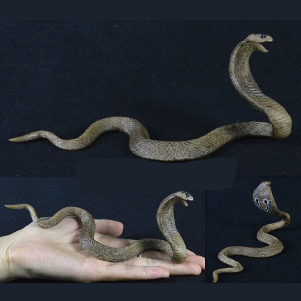 Реалистичная копия змеи кобры 17 см модель животного твердая искусственная кожа