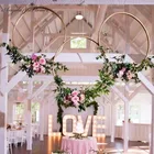 Венок, гирлянда, подвесное Золотое железное металлическое кольцо, для вечеринки, для детского праздника, искусственный цветочный венок, для невесты, Цветок мечты, обруч, сделай сам, Декор