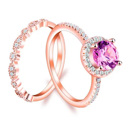 925 Новое Розовое золото круглый набор относится к женским подаркам Европейская и