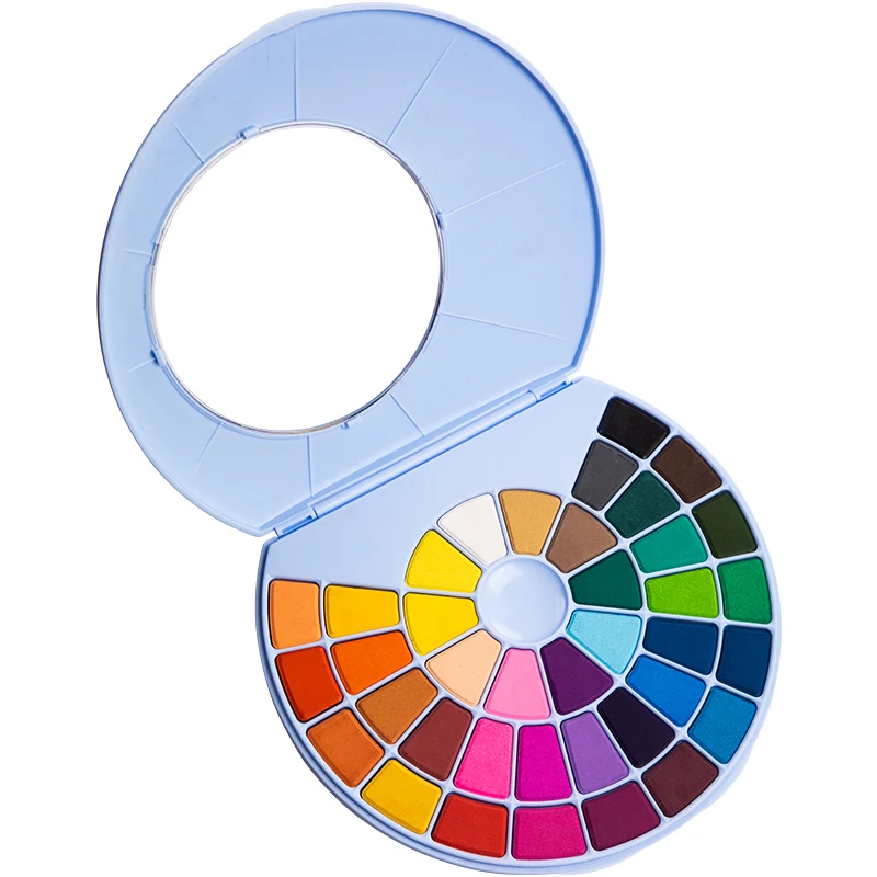 

HIMI 24/38Colors Solid Watercolor Paint Set Powder Cake Portable Metal Box Watercolor for Student BeginnerPainting Art Paint