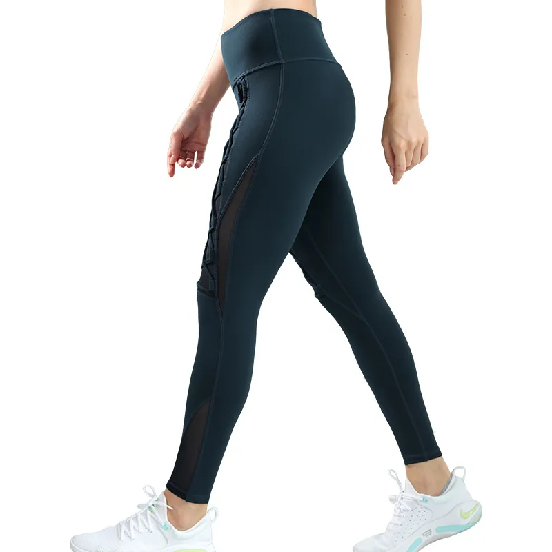 

2021 Women Leggings Running Sport Yoga Pants High Waist Push Up Fitness Pant High-elasticity Nude Mesh Breathable Legging Girl