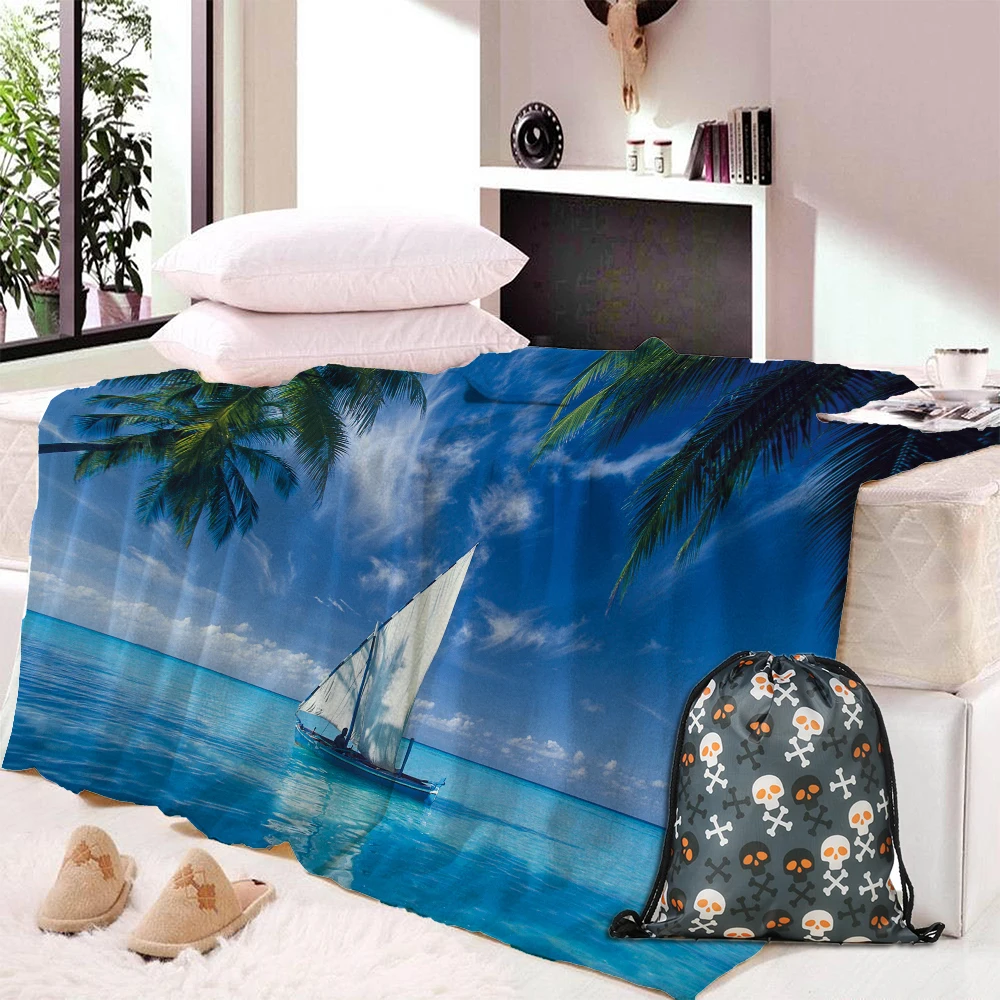 Лодочное одеяло s для кровати Флисовое морской океан плюшевое покрывало