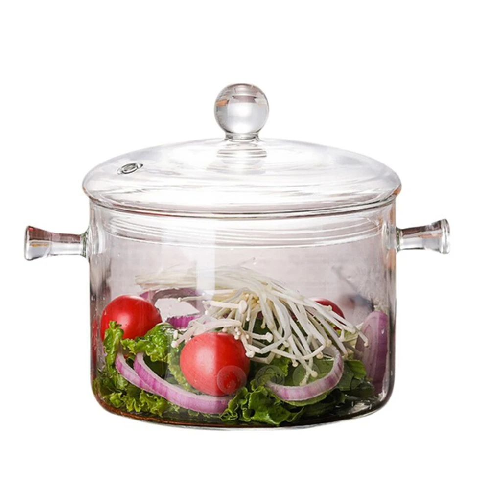 1300ml Glass Soup Pot Transparent Cooker Salad Instant Noodle Bowl Cooking Tool | Дом и сад