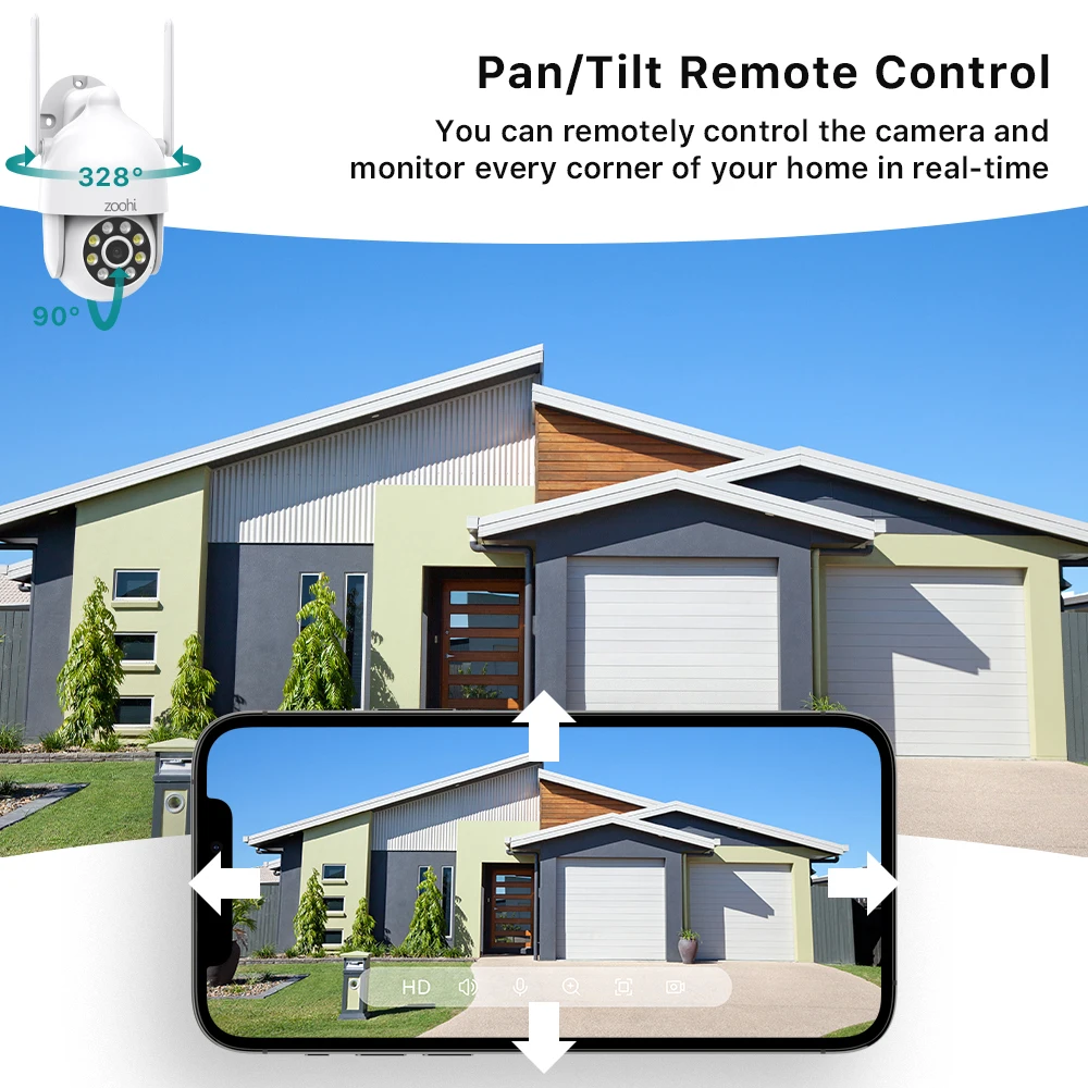 Zoohi 3MP PTZ IP камера Wifi Открытый Купол беспроводная безопасности панорамирование