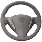 DIY Нескользящая прочная бежевый натуральный кожаный чехол рулевого колеса автомобиля для Nissan Tiida Sylphy Sentra Versa Note 2014 -2017