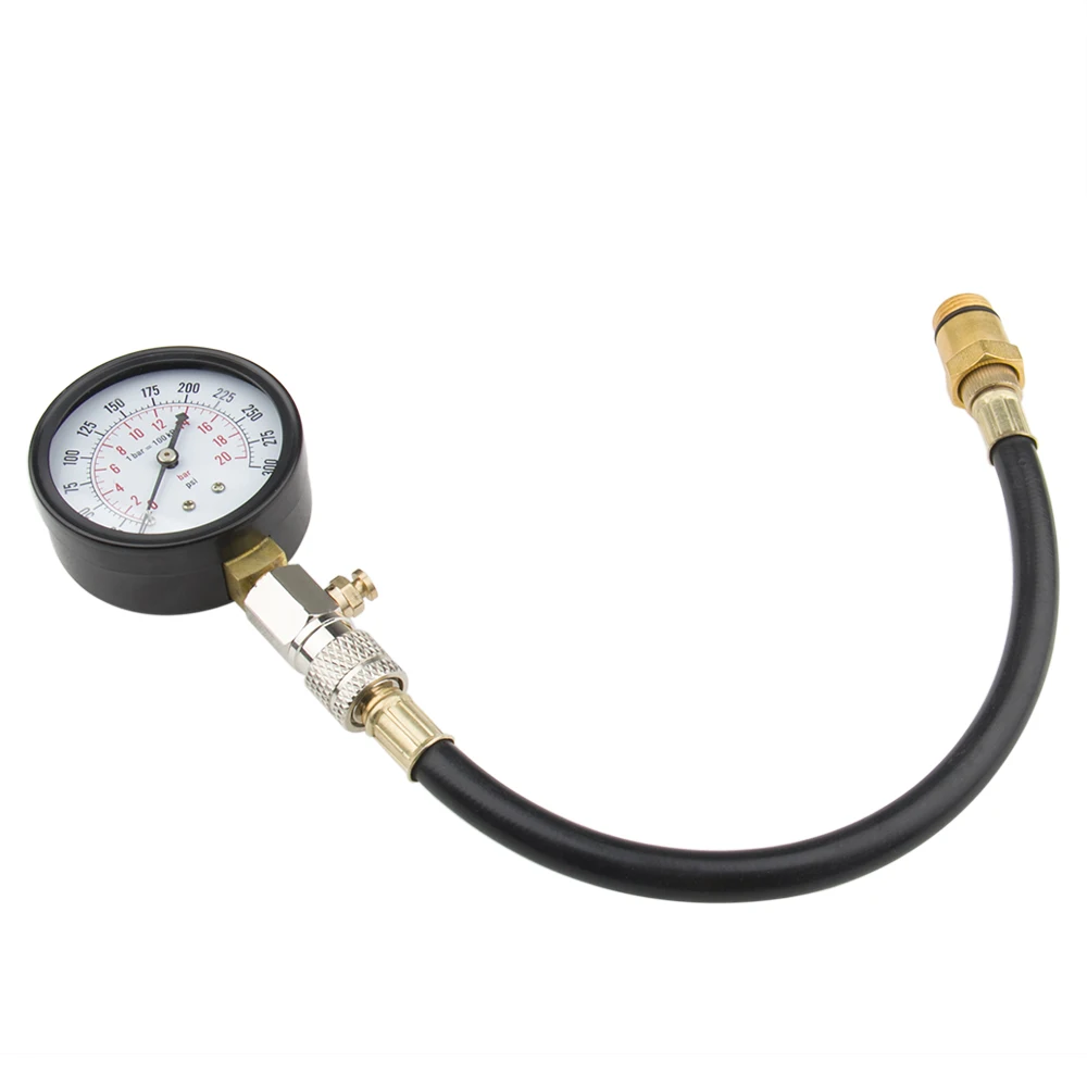 Тестер 0-300psi тестер компрессии бензинового двигателя с циферблатом измеритель