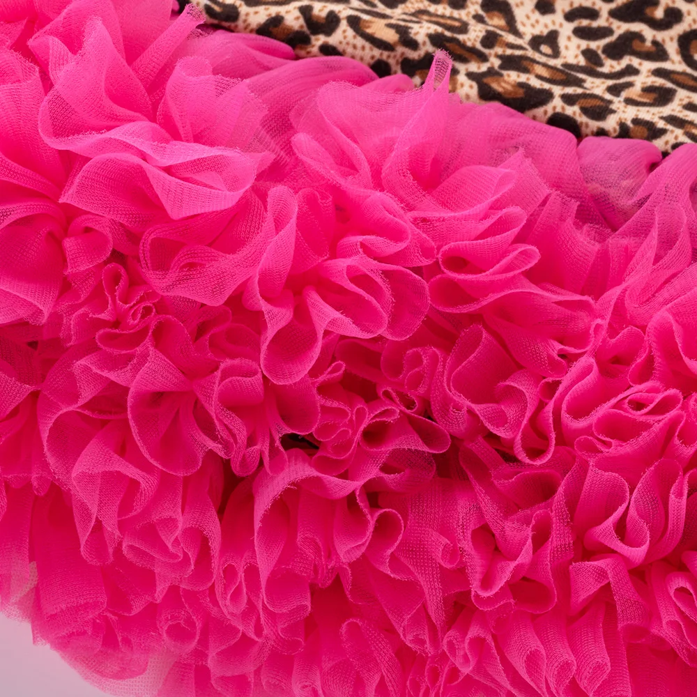 Детский комбинезон с длинным рукавом юбка-пачка леопардовым принтом и