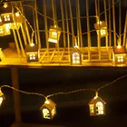 Рождественская сказочная деревянная Гирлянда для дома, украшение на свадьбу, вечеринку, Рождество, Новый год 2022, домашние лампы
