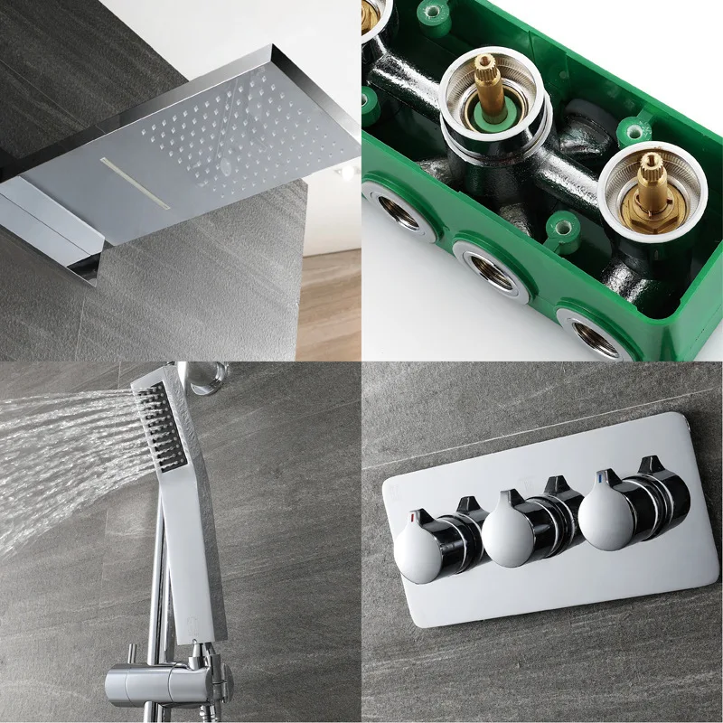 Темный наряд дождевой Душ для душа полностью медный четыре функции Кассетная