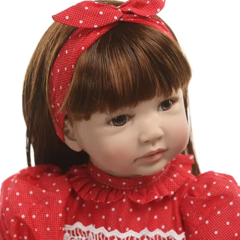 

24in Reborn Doll Realistic Silicone Vinyl Newborn Babies Toy Girl Princess Clothes Lifelike Handmade Gifts