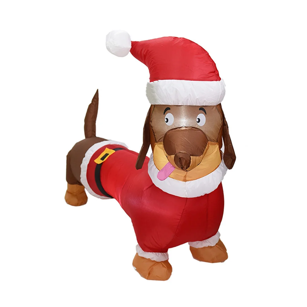 

1Pc Christmas Scenes Decor Inflatable Dachshund Photography Prop (US Plug)