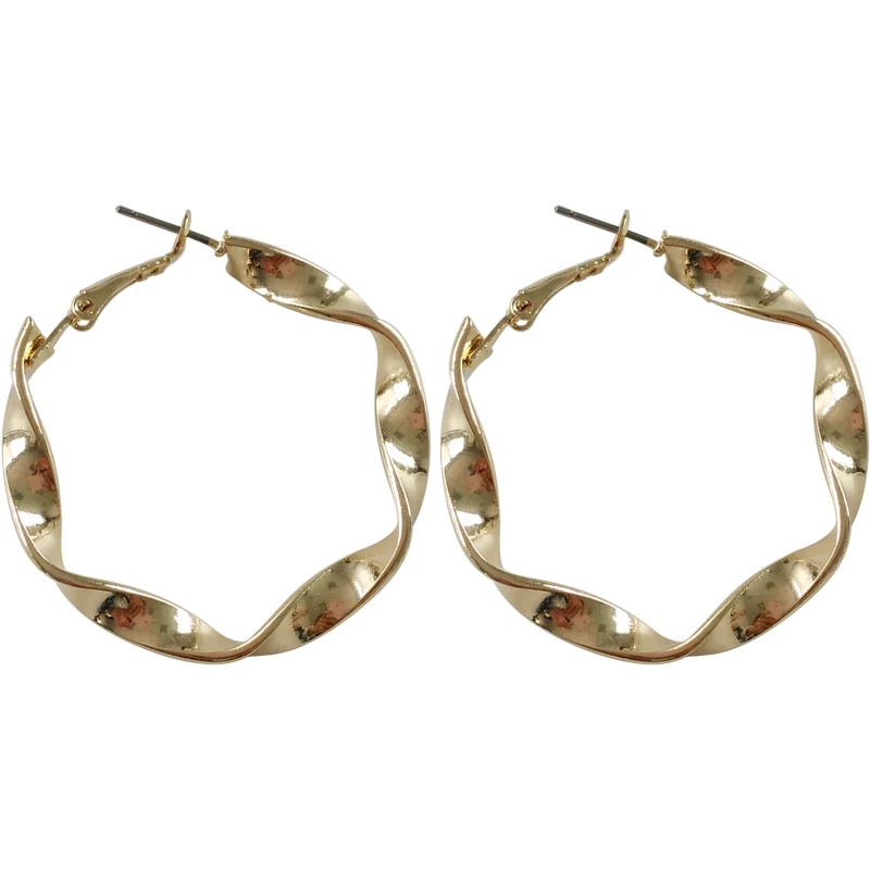 

European and American vogue contracted temperament earrings twist metal exaggerated ear ring