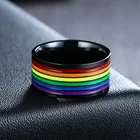 Мужское кольцо Vnox из нержавеющей стали, эмалированная Радуга, украшения для геев, лесбиянок