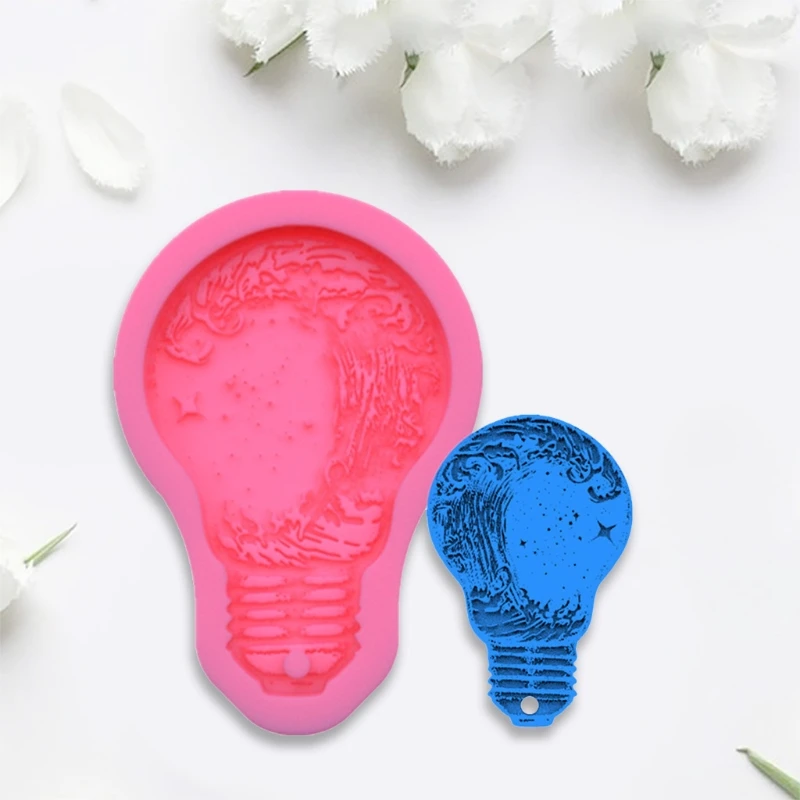 

Ocean Wave Bulb Keychain Epoxy Resin Mold DIY Necklace Pendant Silicone Mould