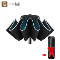 youpin zuodu automatic reverse umbrellas reflective strip foldable men women portable windproof anti uv with led lights umbrella