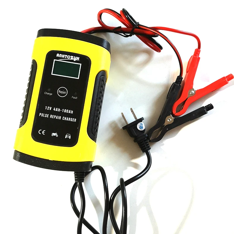 12v 6a auto car battery charger pulse repair charger wet dry lead acid battery lcd digital charger agm battery car motorcycle free global shipping