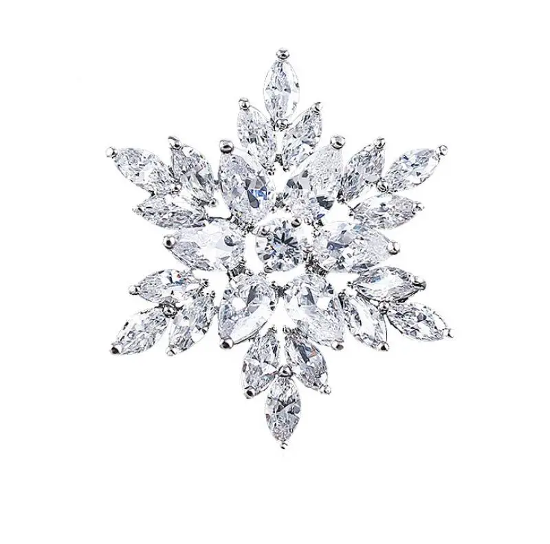 

Модные романтические циркониевые брошь «Снежинка» для женщин, модные элегантные банкетные украшения, подарок