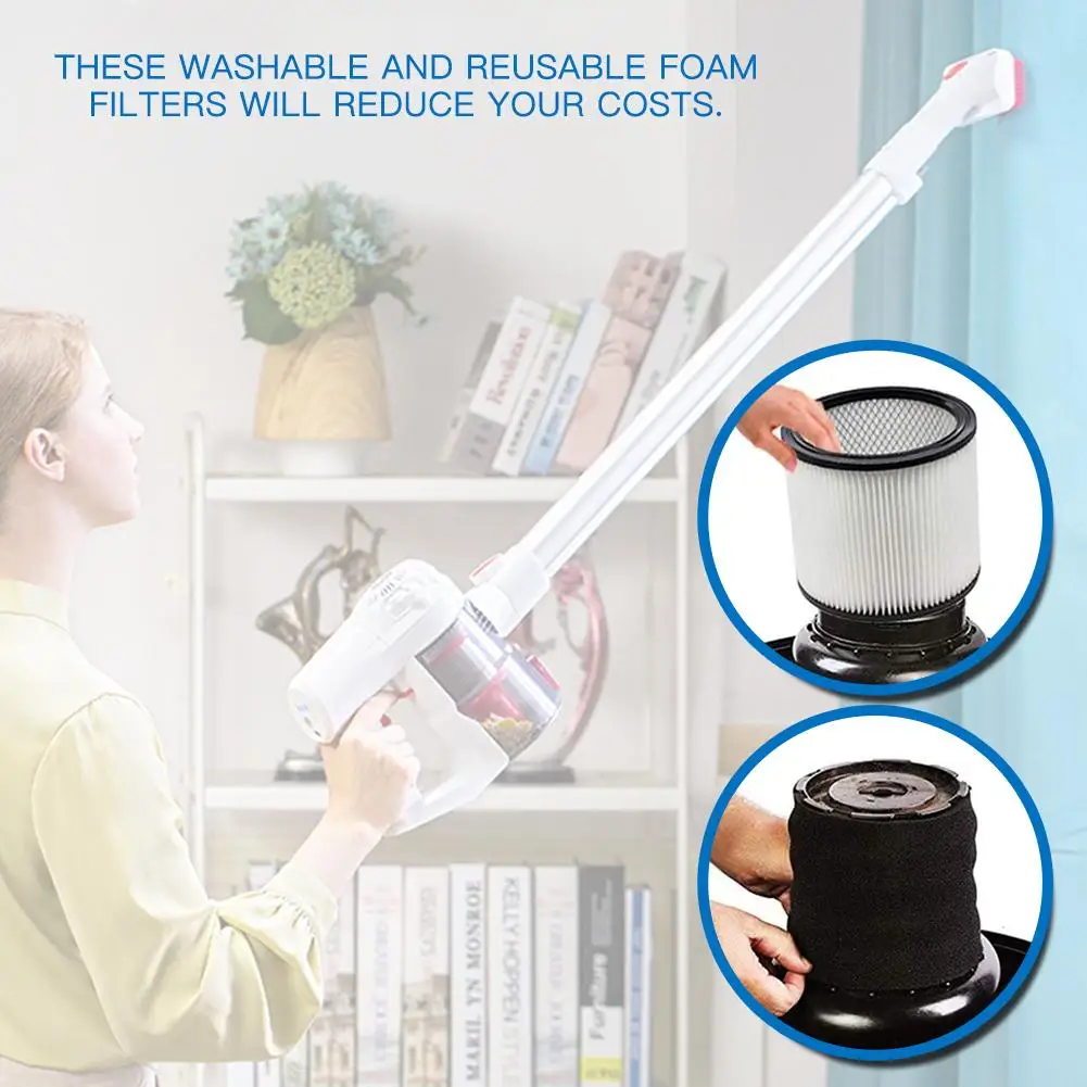 

1/5PCS Filter Foam Sponge Foam Sleeve Cost-saving Water Washable Reusable Foam Filter For Shop-Vac Vacuum Cleaners