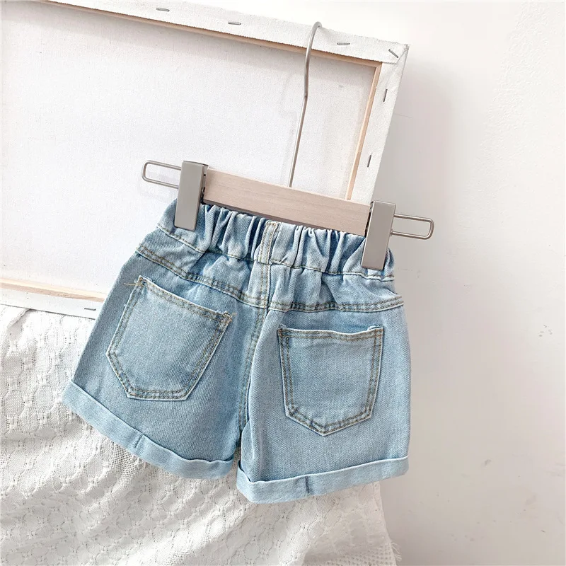 2020 летние джинсы для девочек с цветными пуговицами Детские Популярные Шорты |