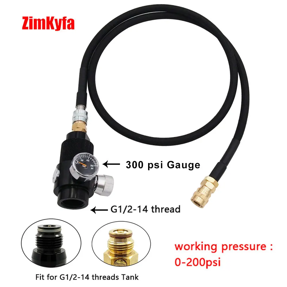 Airsoft Regulator with 100cm Low Pressure SLP FLEX Remote Hose Line to Paintball HPA CO2 Tank Regulating Range 0~200 PSI | Спорт и