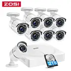 Система видеонаблюдения ZOSI, H.265 +, 8 камер, 5 Мп, 8 каналов, для дома и улицы