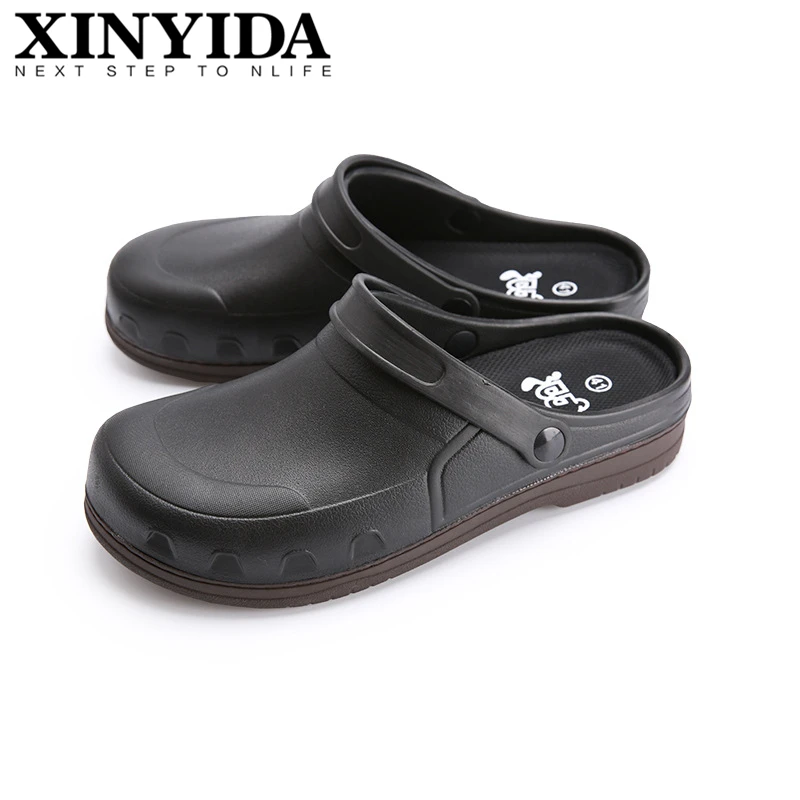 

Top Quality Kitchen Men Chef Shoes Non-slip Waterproof Oil-proof Safety Shoes Resistant Cook Work Kitchen Clogs Flat Sandals Men